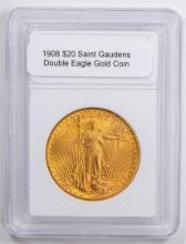 1908 $20 Saint Gaudens Double Eagle Gold Coin