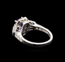 14KT White Gold 1.94 ctw Tanzanite and Diamond Ring