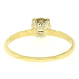 14k Two Tone Gold 0.40 ctw Illusion Prong Set Round Diamond Solitaire Band Ring