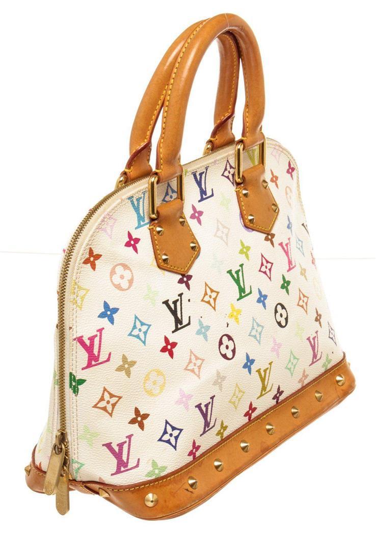 Louis Vuitton White Murakami Alma Satchel Bag