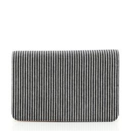 Chanel Black Ivory Striped Denim Timeless Wallet on Chain