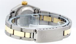 Rolex Ladies 2T Yellow Gold & Stainless Steel Black Index 26MM Oyster Band Flute