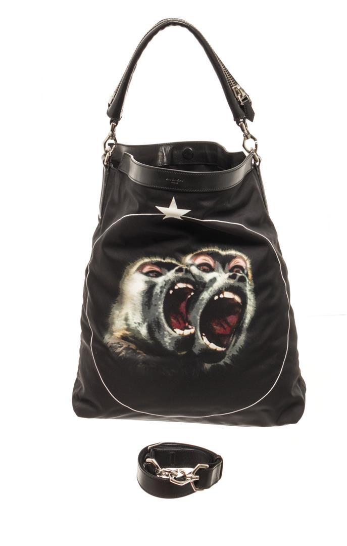 Givenchy Black Nylon Nightingale Monkey Brothers Satchel Bag