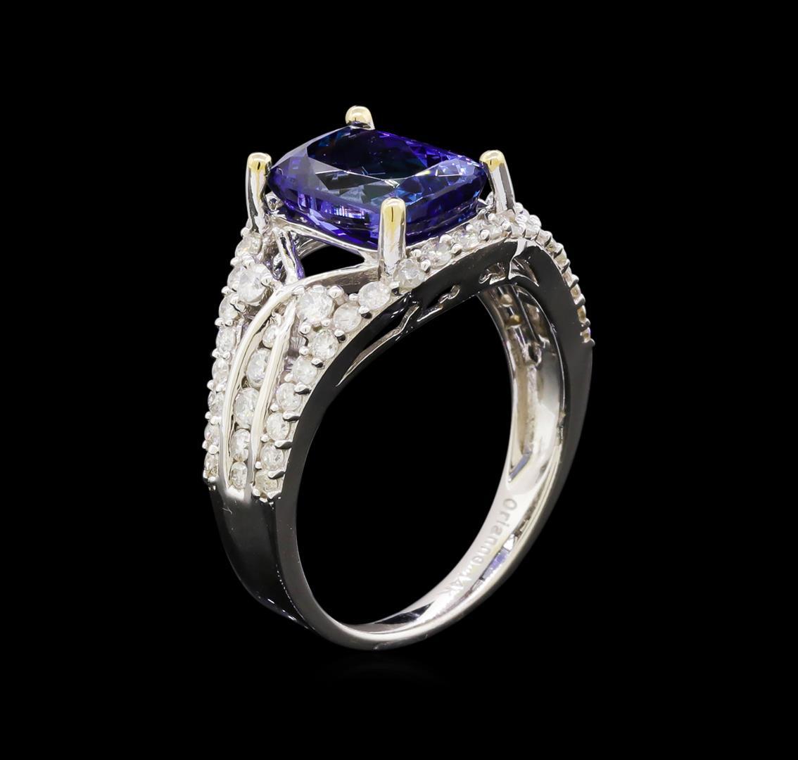 14KT White Gold 2.53 ctw Tanzanite and Diamond Ring