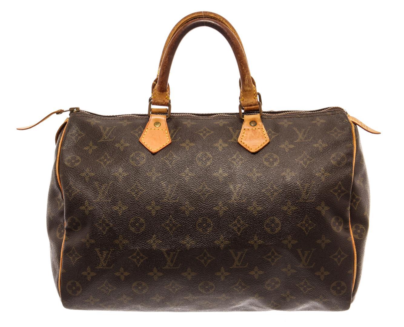 Louis Vuitton Brown Monogram Canvas Speedy 35 Satchel Bag