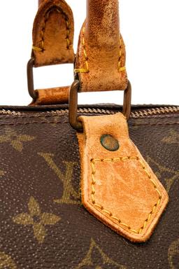 Louis Vuitton Brown Monogram Canvas Speedy 35 Satchel Bag