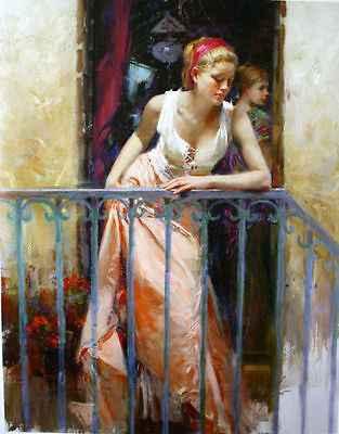 Pino "AT THE BALCONY (16x20 Embellished)"