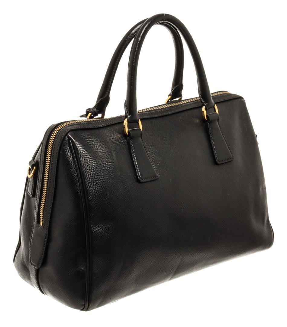 Prada Black Saffiano Leather Top Handle Bag