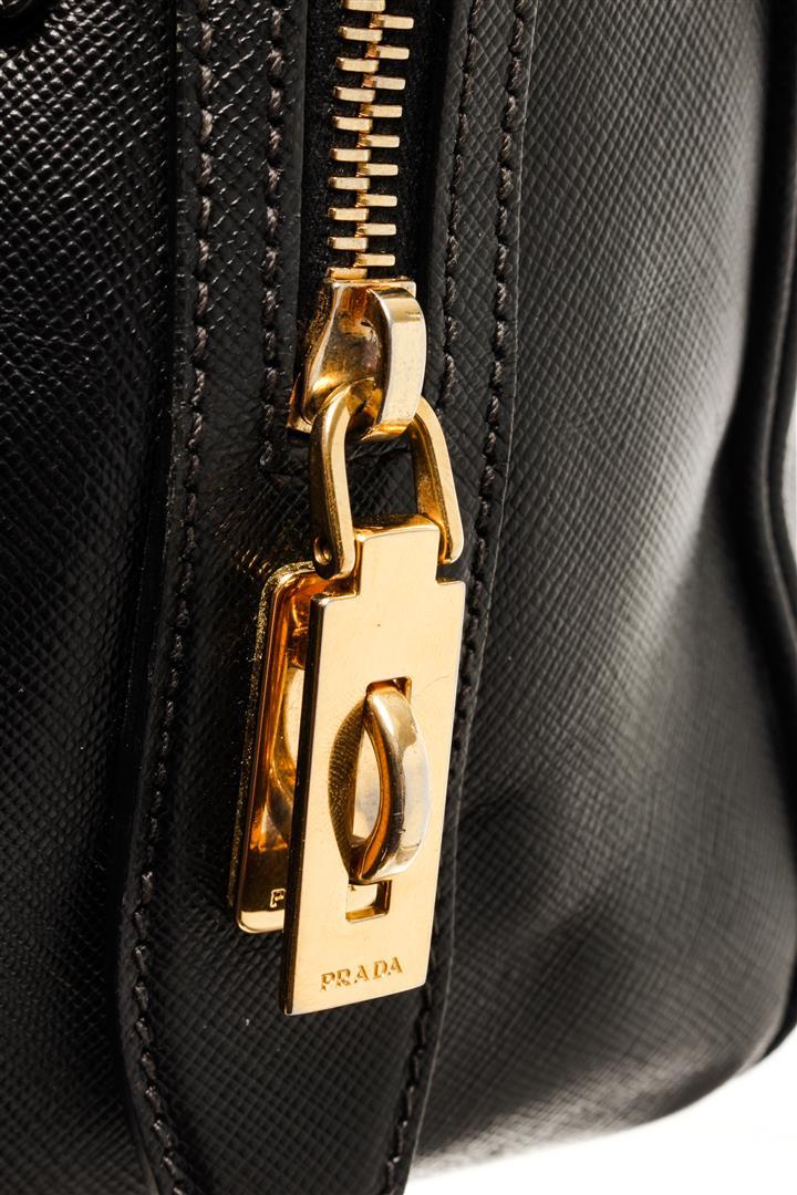 Prada Black Saffiano Leather Top Handle Bag