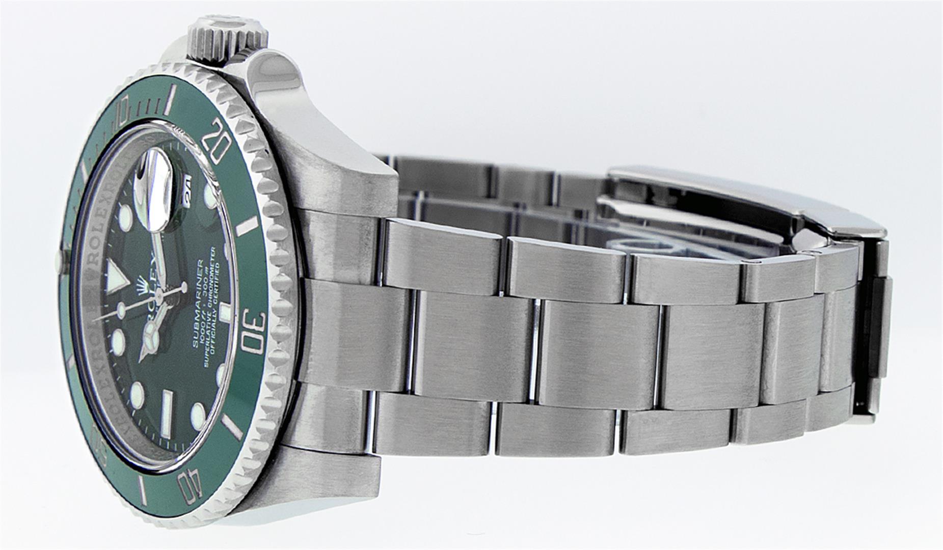 Rolex Mens Stainless Steel Green Dial Oyster Band 40mm "Hulk" Submariner Wristwa