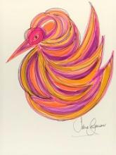 Jane SEYMOUR ORIGINAL: Abstract Fantasy XXIII. (Magenta Bird)