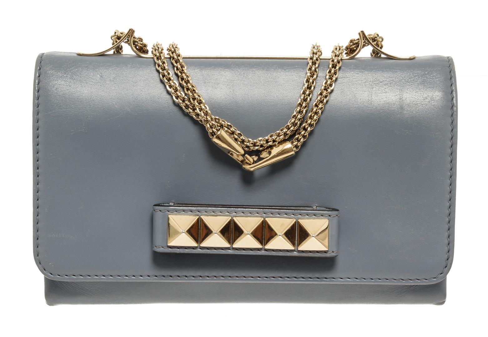 Valentino Grey Leather VA Va Voom Shoulder Bag