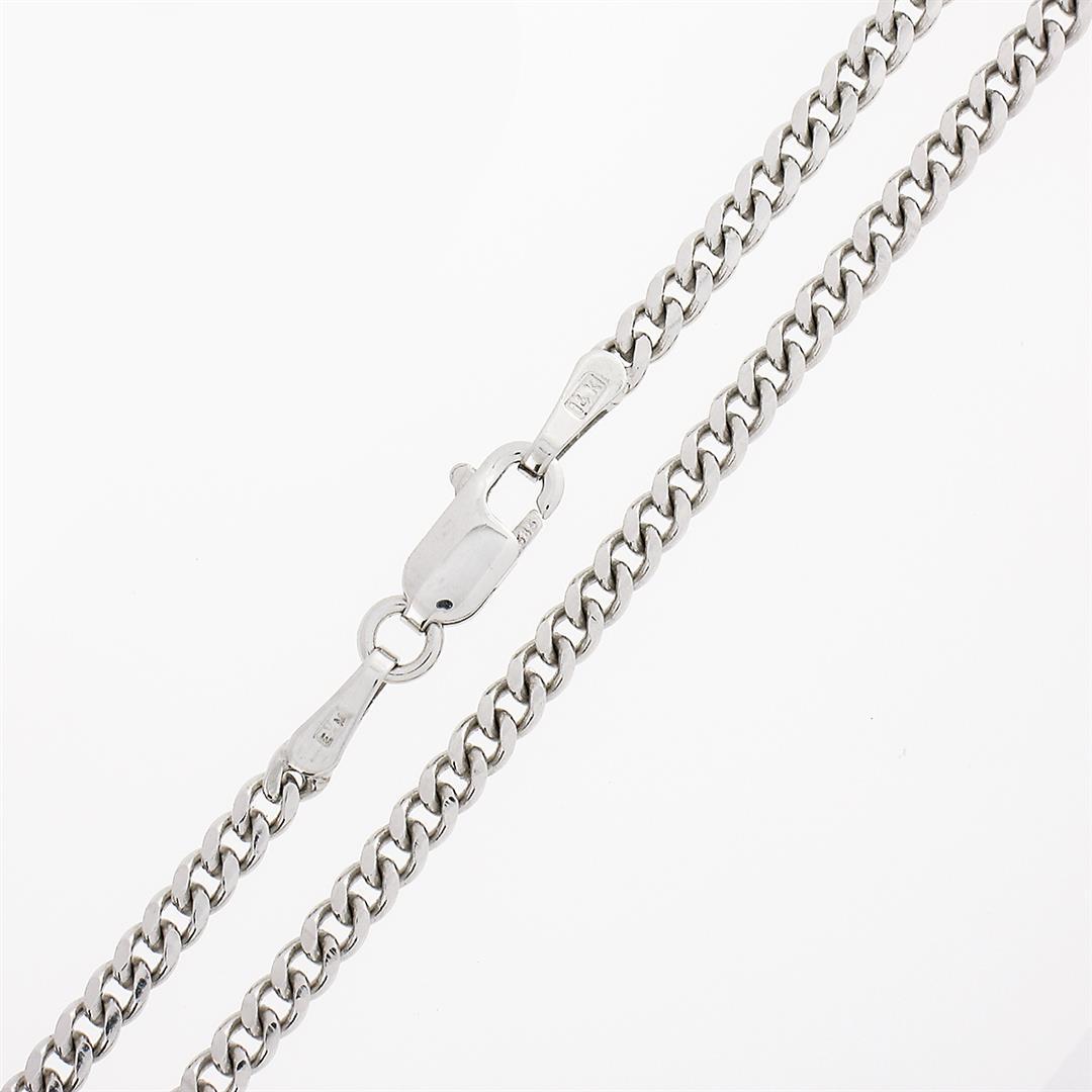 NEW Unisex Solid 14k White Gold 2.3mm 18" Miami Cuban Curb Link Chain Necklace