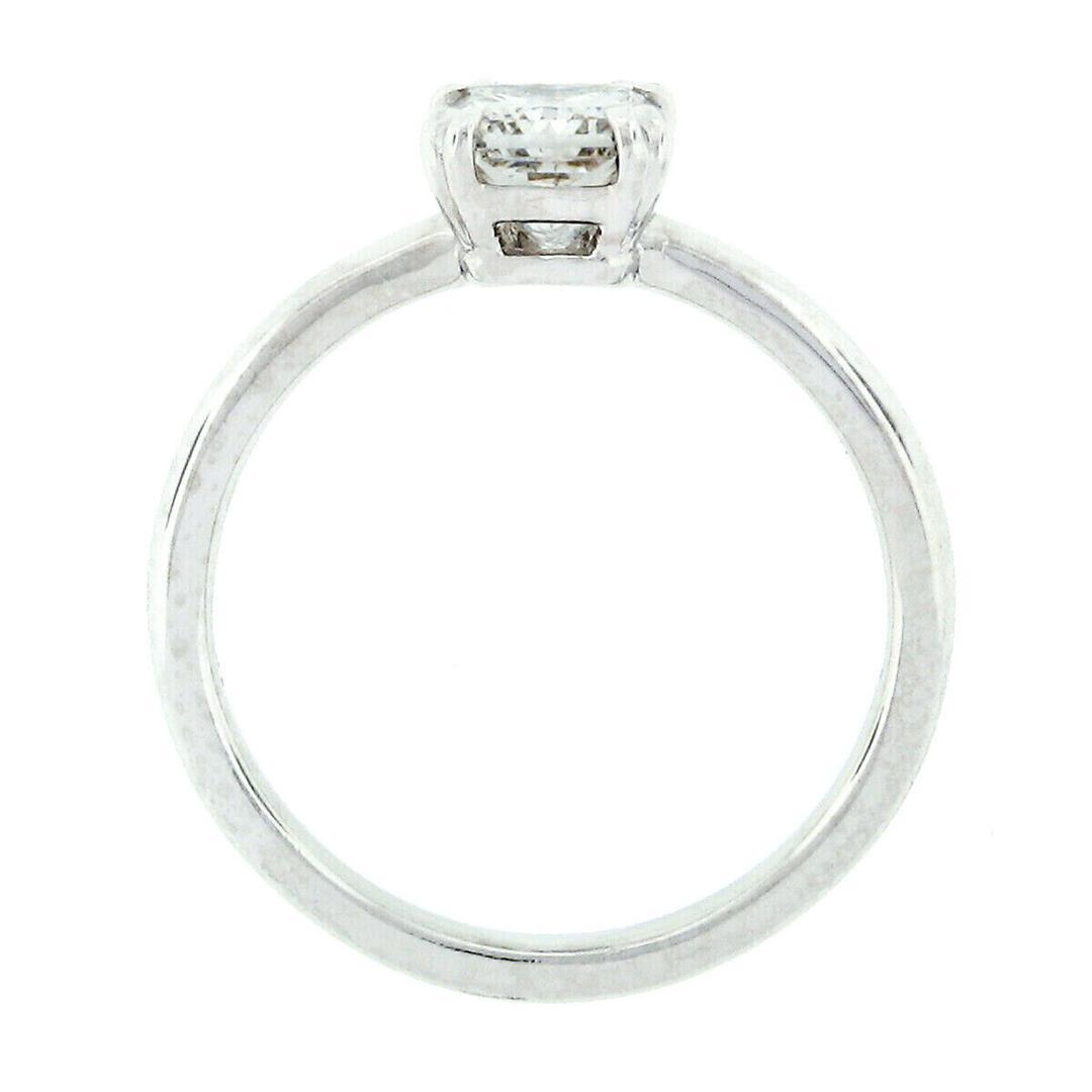 NEW Platinum GIA Certified 1.11 ctw Radiant Cut Diamond Solitaire Engagement Rin