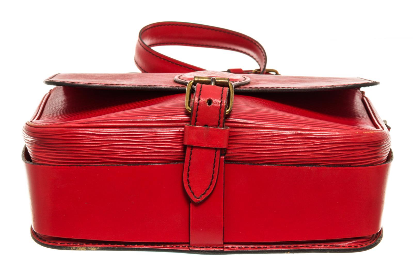 Louis Vuitton Red Epi Leather Cartouchiere Crossbody Bag