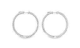 4.63 ctw Diamond Hoop Earrings - 14KT White Gold