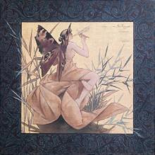 Alexandre de Riquer - Winged Nymph Blowing Amongst Reeds