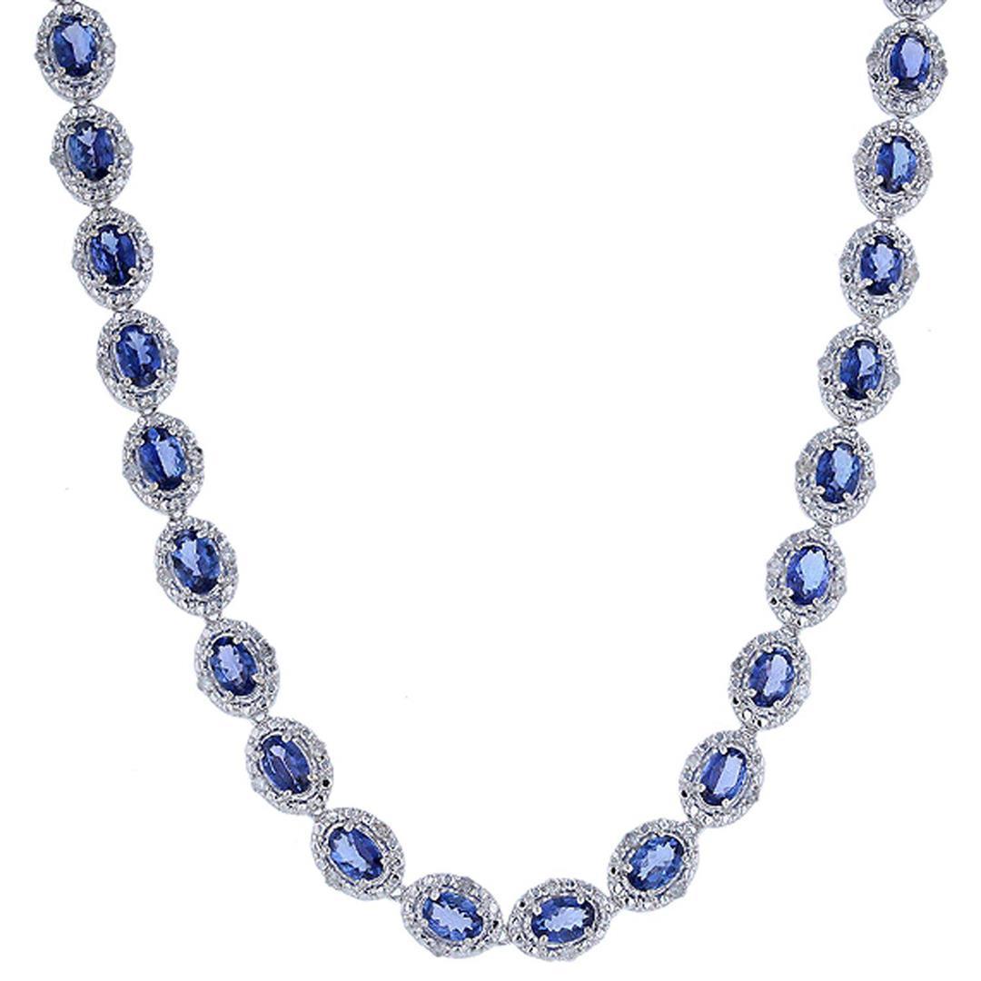 18.48 ctw Tanzanite and 1.19 ctw Diamond Necklace