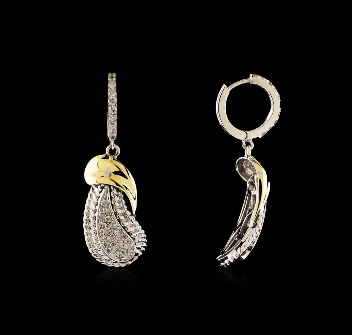 0.62 ctw Diamond Earrings - 14KT White and Yellow Gold