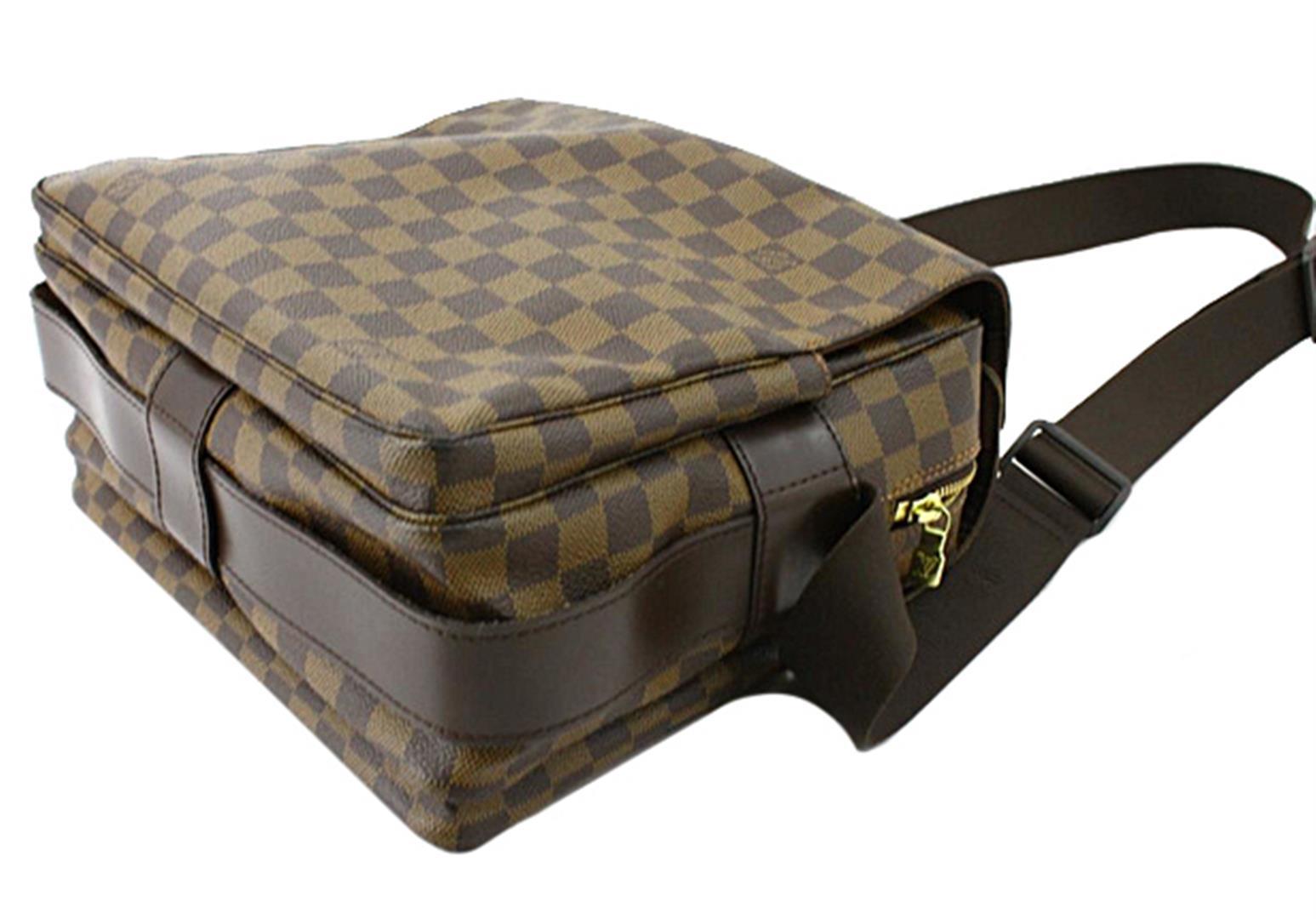 Louis Vuitton Damier Ebene Canvas Leather Naviglio Messenger Bag