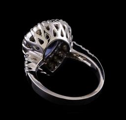 4.03 ctw Tanzanite and Diamond Ring - 14KT White Gold