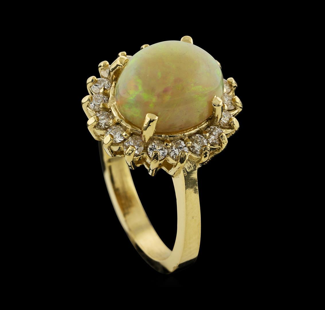 2.82 ctw Opal and Diamond Ring - 14KT Yellow Gold