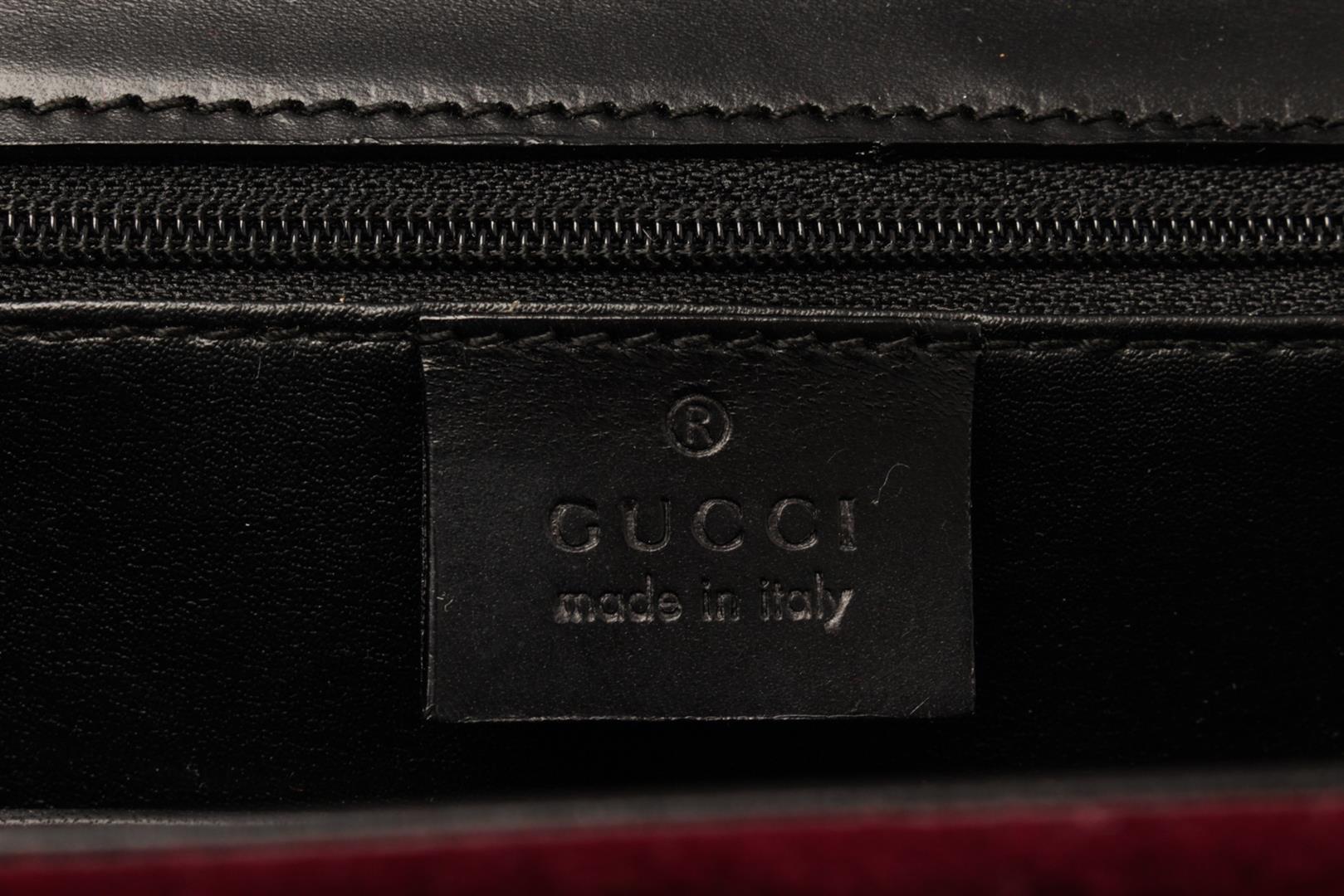 Gucci Burgandy Maroon Velvet Top Handle Bag