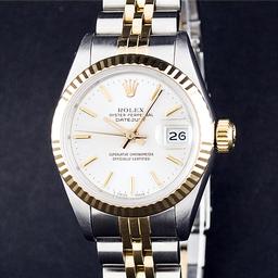 Rolex Ladies 2T Yellow Gold & Stainless Steel White Index Wristwatch 26MM