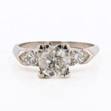 1.52 ctw F COLOR CENTER Diamond Platinum Ring (1.82 ctw Diamonds)