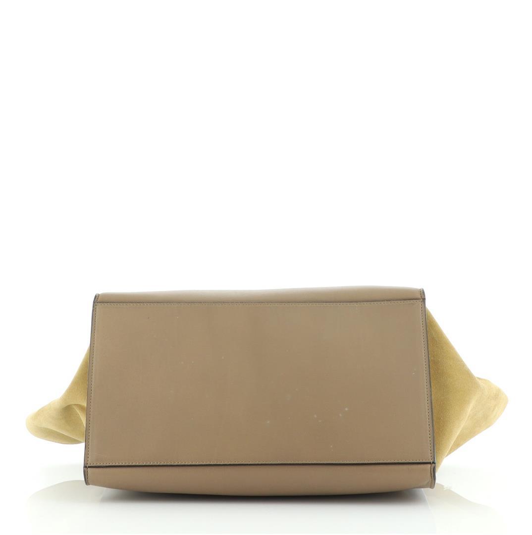 Celine Trapeze Bag Tricolor Calfskin Leather And Suede