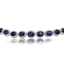 116.22 ctw Blue Sapphire and 0.26 ctw Diamond Necklace