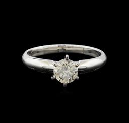 14KT White Gold 0.85 ctw Round Cut Diamond Solitaire Ring