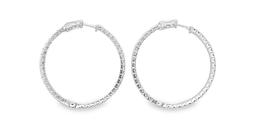 2.60 ctw Diamond Hoop Earrings - 14KT White Gold