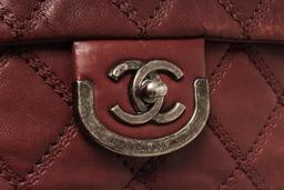 Chanel Burgundy Lambskin Chain Flap Shoulder Bag