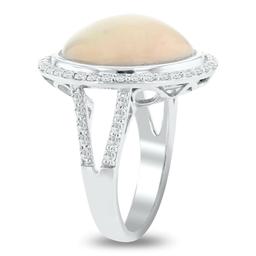 8.79 ctw Opal and 0.69 ctw Diamond Platinum Ring (GIA CERTIFIED)