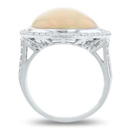 8.79 ctw Opal and 0.69 ctw Diamond Platinum Ring (GIA CERTIFIED)