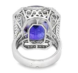 25.20 ctw Tanzanite and 1.66 ctw Diamond Ring - 14KT White Gold