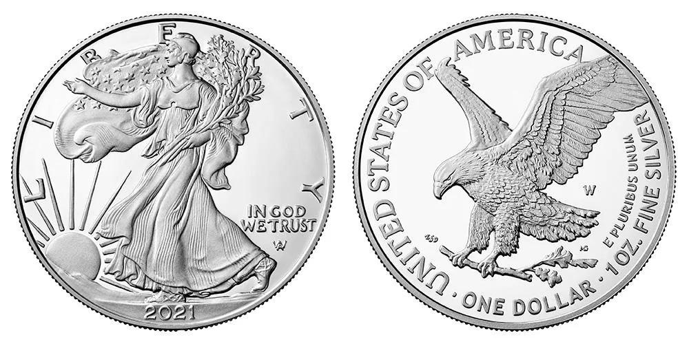 2021 Type-2 American .999 Fine Silver Eagle Dollar Coin