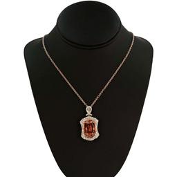 23.99 ctw Morganite and 1.98 ctw Diamond 14K Rose Gold Pendant/Necklace