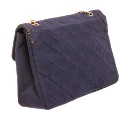Chanel Navy Blue Fabric Envelope Flap Crossbody Bag