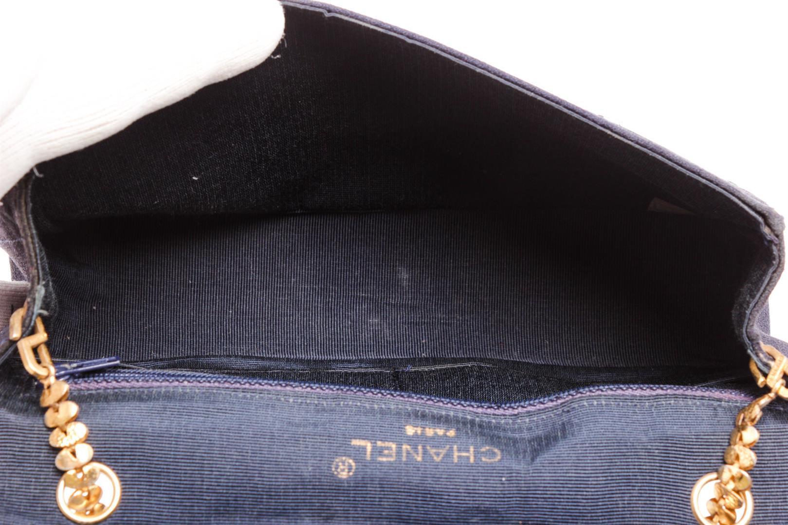 Chanel Navy Blue Fabric Envelope Flap Crossbody Bag