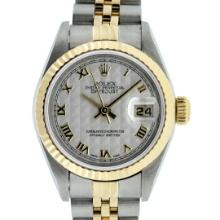 Rolex Ladies Quickset 2T 18K & Steel Pyramid Dial Jubilee Band Datejust Wristwat