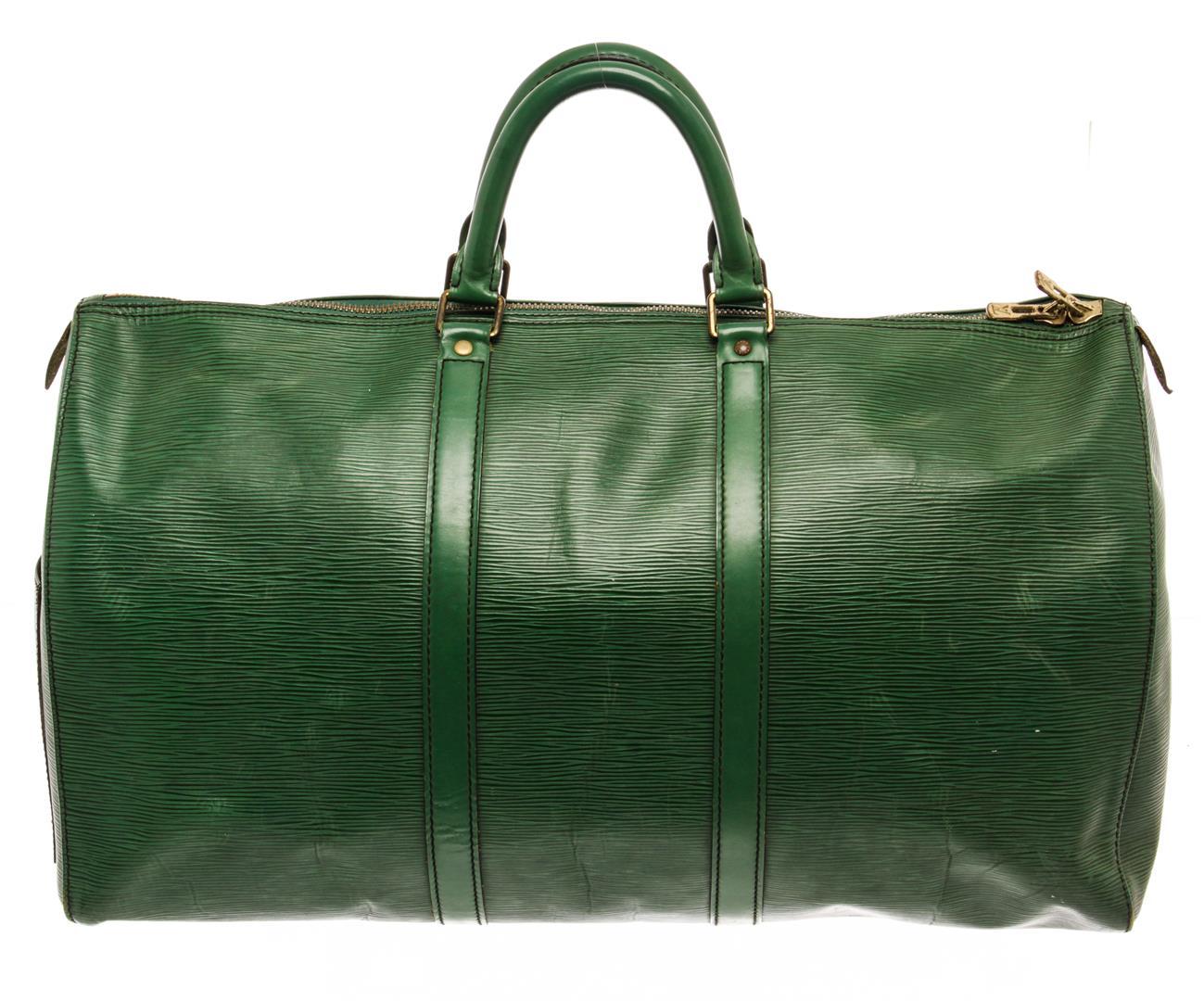 Louis Vuitton Green Epi Leather Keepall 50 Travel Bag