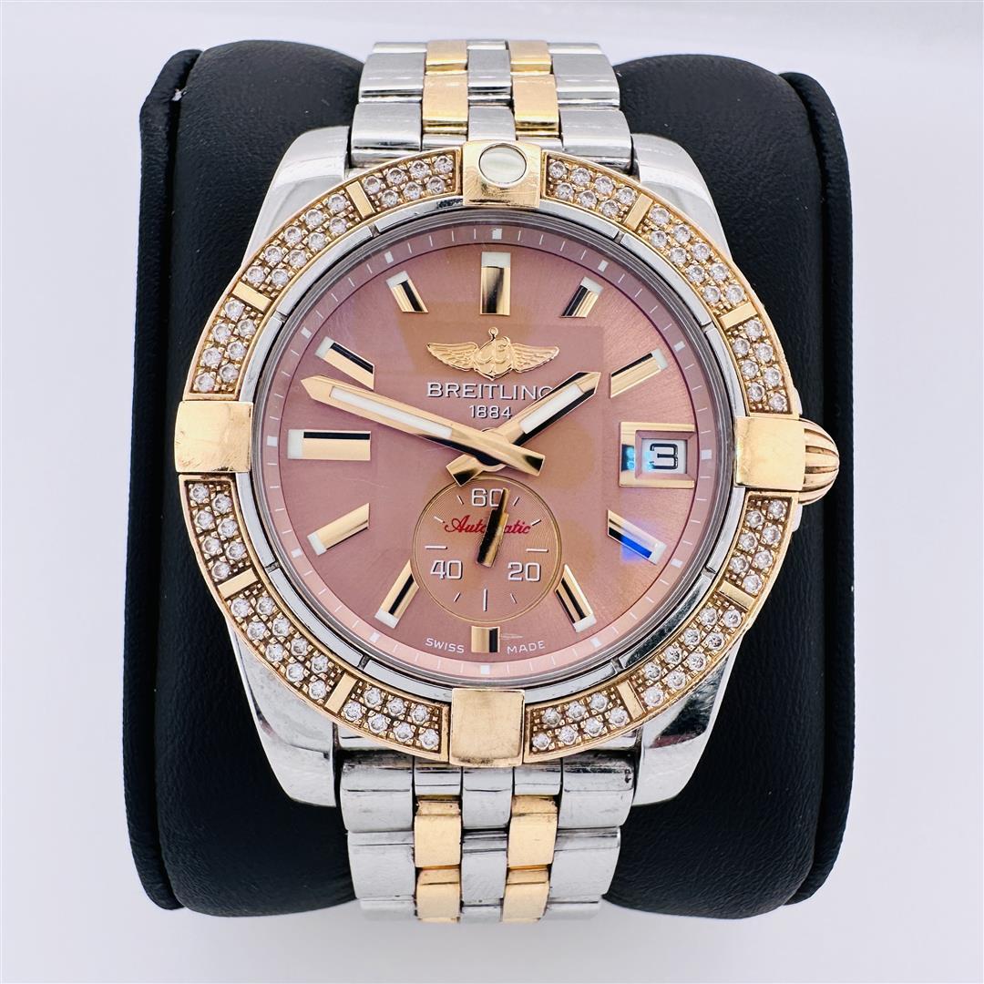 Breitling Galactic Factory Diamonds 36mm Two Tone Rose Gold and Steel Wristwatch