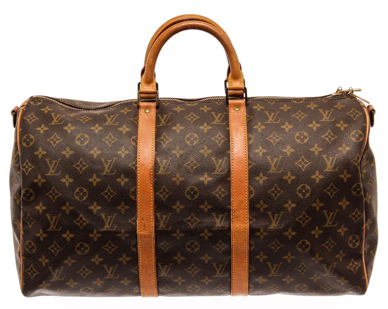 Louis Vuitton Brown Monogram Canvas Keepall Bandouliere 50 Travel Bag
