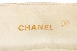 Chanel White Vintage CC Flat Chain Shoulder Bag