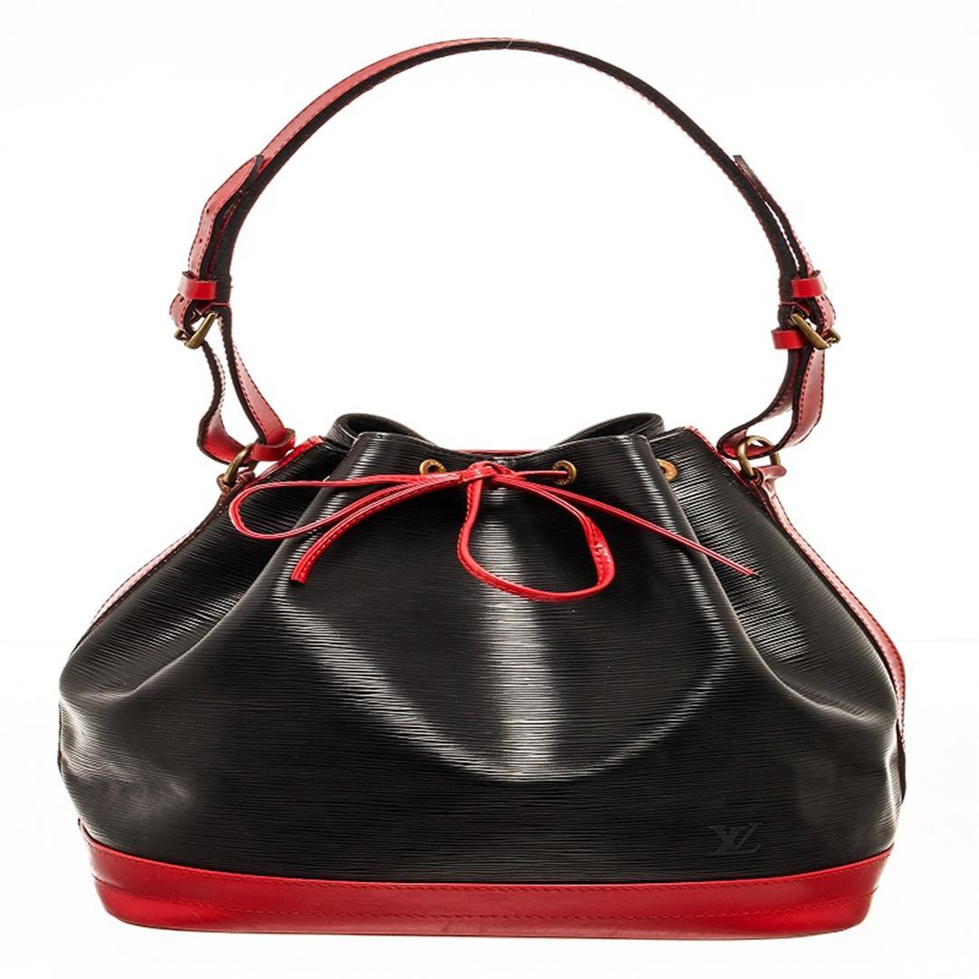 Louis Vuitton Black And Red Epi Leather Noe Shoulder Bag