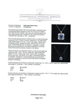 GIA Cert 16.70 ctw Tanzanite, Sapphire and Diamond Pendant