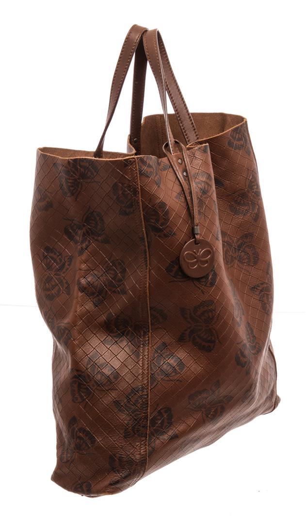 Bottega Veneta Brown Leather Intrecciato Butterfly Tote Bag