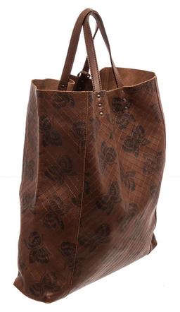 Bottega Veneta Brown Leather Intrecciato Butterfly Tote Bag